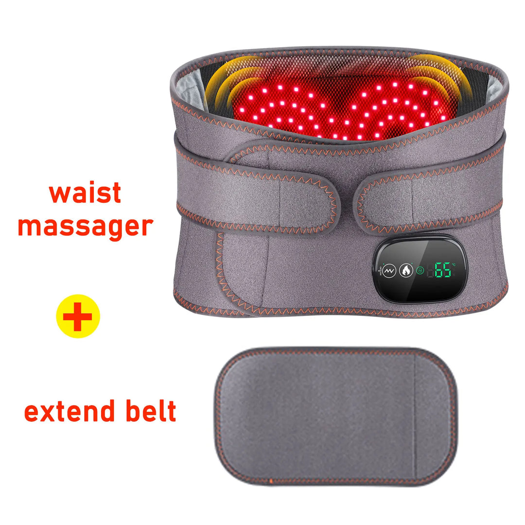 Premium Electric Heating Waist Massager Belt – Rechargeable Vibration Support Belt with Adjustable Heat Levels, Portable Relaxation Wrap