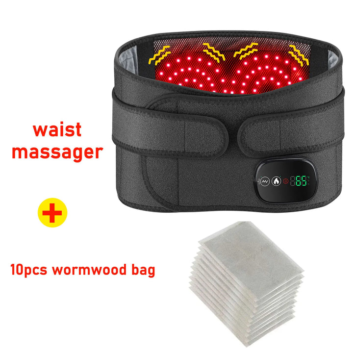 Premium Electric Heating Waist Massager Belt – Rechargeable Vibration Support Belt with Adjustable Heat Levels, Portable Relaxation Wrap