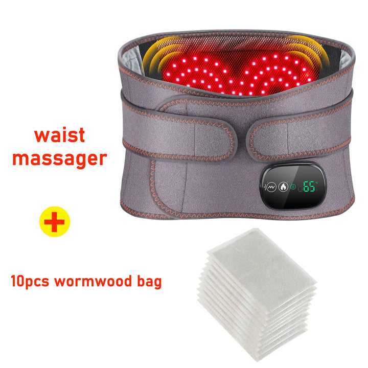 Premium Electric Heating Waist Massager Belt – Rechargeable Vibration Support Belt with Adjustable Heat Levels, Portable Relaxation Wrap
