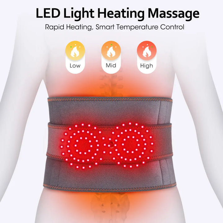 Premium Electric Heating Waist Massager Belt – Rechargeable Vibration Support Belt with Adjustable Heat Levels, Portable Relaxation Wrap