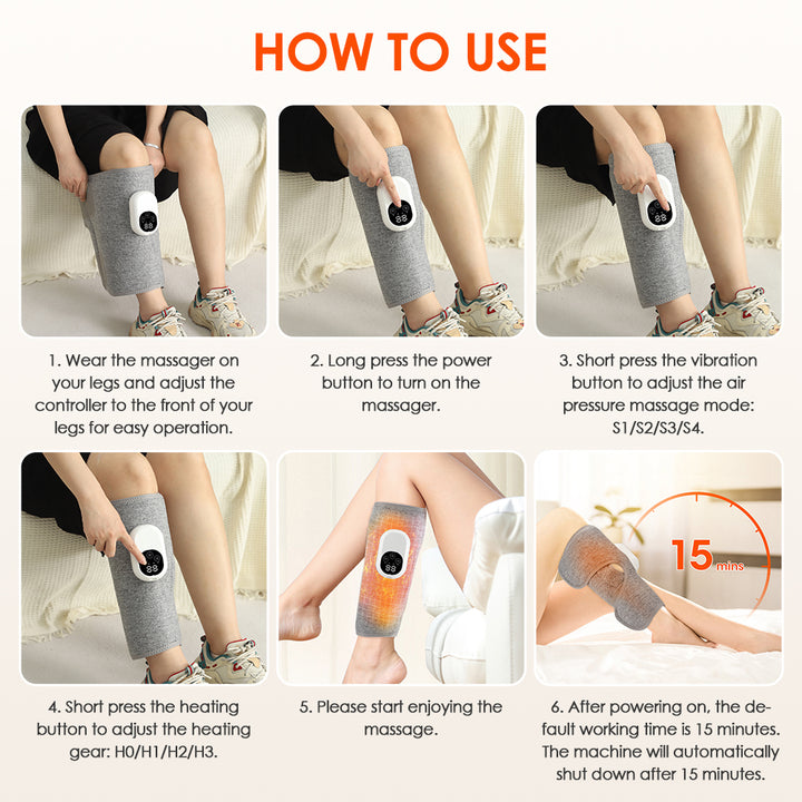 Premium Electric Leg Massager - Wireless, Rechargeable Air Compression Calf Massage for Muscle Relief & Relaxation | Health Care Device