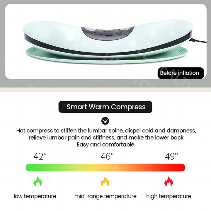 Premium Electric Lumbar Traction Device for Lower Back Pain Relief – Vibration & Thermal Therapy, Ergonomic Design, Adjustable Heat Modes, Portable Remote Contro