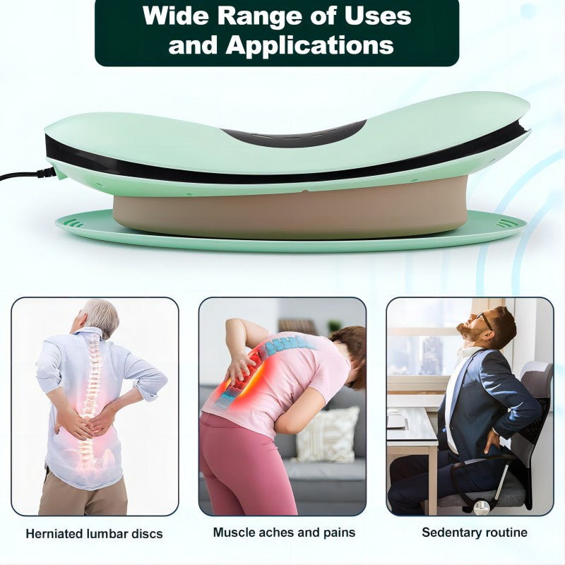 Premium Electric Lumbar Traction Device for Lower Back Pain Relief – Vibration & Thermal Therapy, Ergonomic Design, Adjustable Heat Modes, Portable Remote Contro