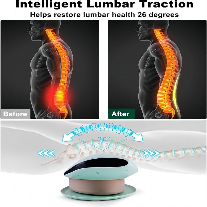 Premium Electric Lumbar Traction Device for Lower Back Pain Relief – Vibration & Thermal Therapy, Ergonomic Design, Adjustable Heat Modes, Portable Remote Contro