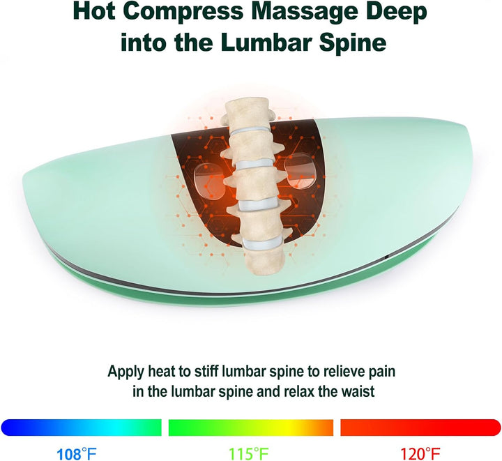 Premium Electric Lumbar Traction Device for Lower Back Pain Relief – Vibration & Thermal Therapy, Ergonomic Design, Adjustable Heat Modes, Portable Remote Contro