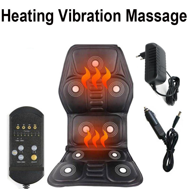 Premium Electric Massage Chair Cushion with Heating & Vibrator – 5-9 Vibration Zones, Adjustable Intensity & Temperature, Perfect for Car, Home & Office Pain Relief