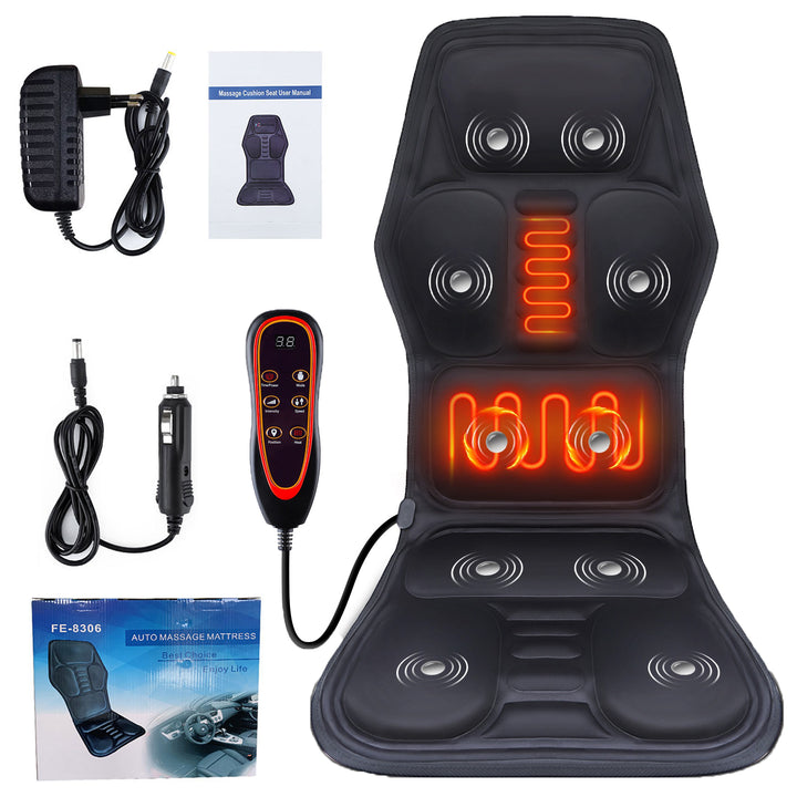 Premium Electric Massage Chair Cushion with Heating & Vibrator – 5-9 Vibration Zones, Adjustable Intensity & Temperature, Perfect for Car, Home & Office Pain Relief