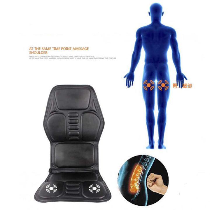 Premium Electric Massage Chair Cushion with Heating & Vibrator – 5-9 Vibration Zones, Adjustable Intensity & Temperature, Perfect for Car, Home & Office Pain Relief
