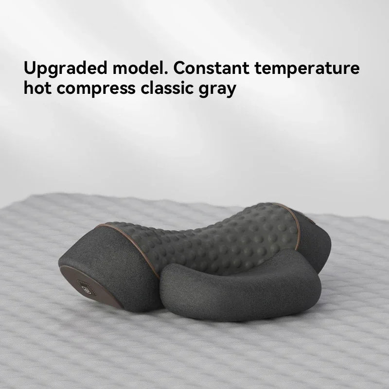 Premium Electric Neck Massager Pillow with Hot Compress & Vibration, Cervical Spine Support for Improved Sleep and Pain Relief, USB Rechargeable