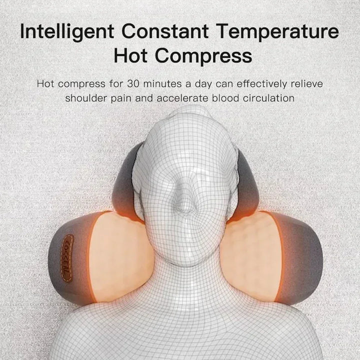 Premium Electric Neck Massager Pillow with Hot Compress & Vibration, Cervical Spine Support for Improved Sleep and Pain Relief, USB Rechargeable