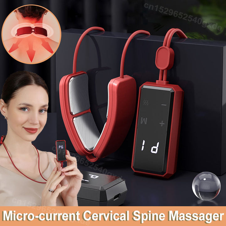 Premium Electric Neck Massager with Smart TENS+EMS Pulse, 6 Modes & 19 Intensity Levels, Lightweight Cervical Spine Relief for Neck Pain & Muscle Relaxation