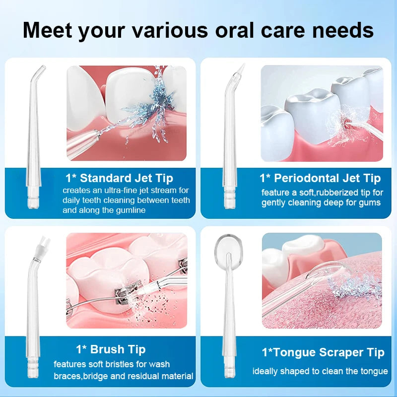 Premium Electric Oral Irrigator – USB Rechargeable Waterproof Water Flosser with 3 Cleaning Modes and 4 Nozzles