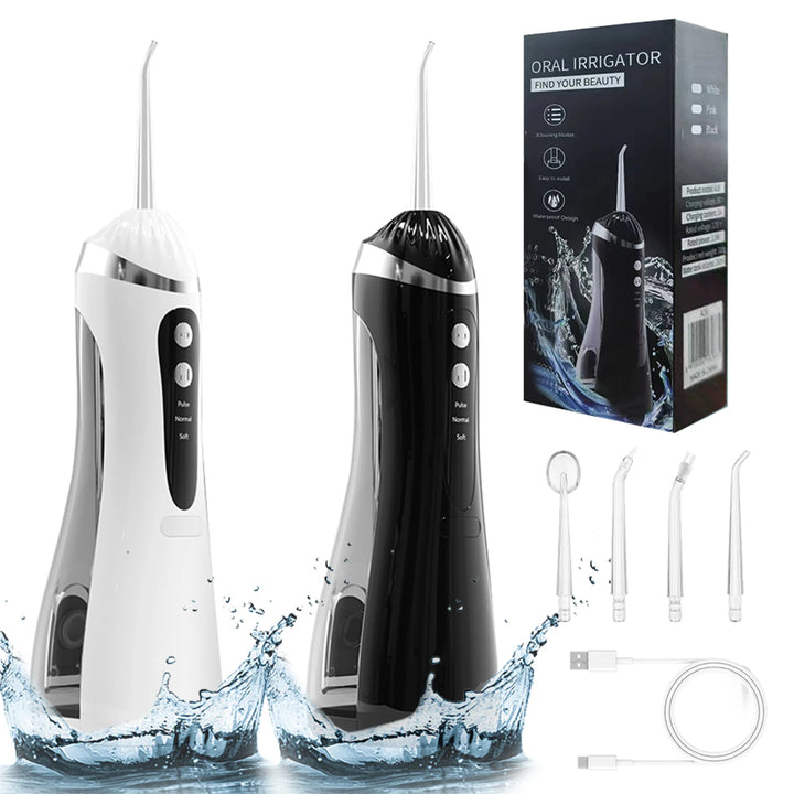 Premium Electric Oral Irrigator – USB Rechargeable Waterproof Water Flosser with 3 Cleaning Modes and 4 Nozzles