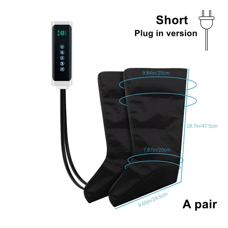 Premium Electric Pneumatic Leg Massager – Air Compression Thigh Calf and Foot Massager with Remote Control