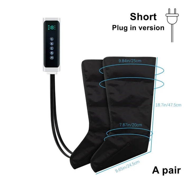 Premium Electric Pneumatic Leg Massager – Air Compression Thigh Calf and Foot Massager with Remote Control