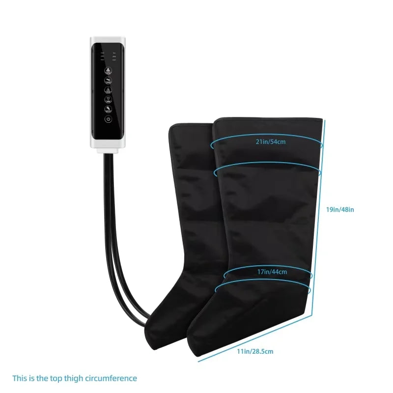 Premium Electric Pneumatic Leg Massager – Air Compression Thigh Calf and Foot Massager with Remote Control