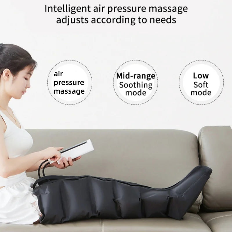 Premium Electric Pneumatic Leg Massager – Air Compression Thigh Calf and Foot Massager with Remote Control