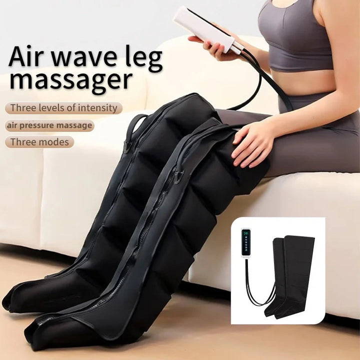 Premium Electric Pneumatic Leg Massager – Air Compression Thigh Calf and Foot Massager with Remote Control