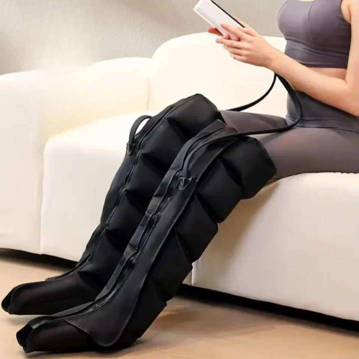 Premium Electric Pneumatic Leg Massager – Air Compression Thigh Calf and Foot Massager with Remote Control