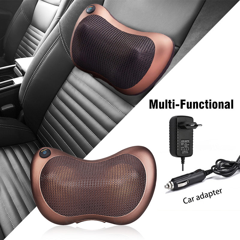 Premium Electric Shiatsu Massage Pillow for Neck, Back, and Body Pain Relief | Multifunctional Heating Massage Pillow for Car and Home Use | Ergonomic Design with Deep Kneading & Soothing Heat