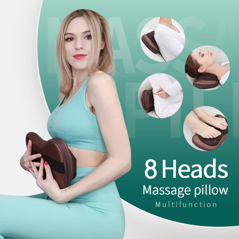 Premium Electric Shiatsu Massage Pillow for Neck, Back, and Body Pain Relief | Multifunctional Heating Massage Pillow for Car and Home Use | Ergonomic Design with Deep Kneading & Soothing Heat