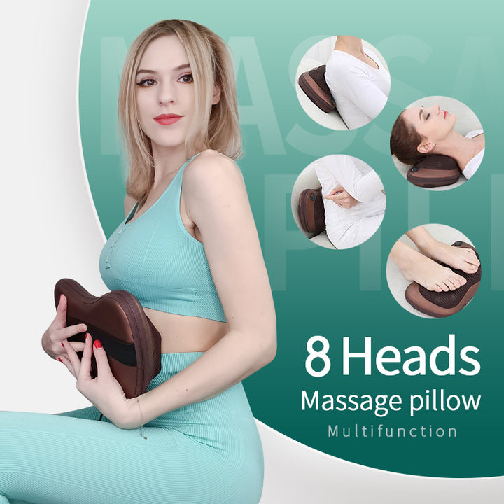 Premium Electric Shiatsu Massage Pillow for Neck, Back, and Body Pain Relief | Multifunctional Heating Massage Pillow for Car and Home Use | Ergonomic Design with Deep Kneading & Soothing Heat