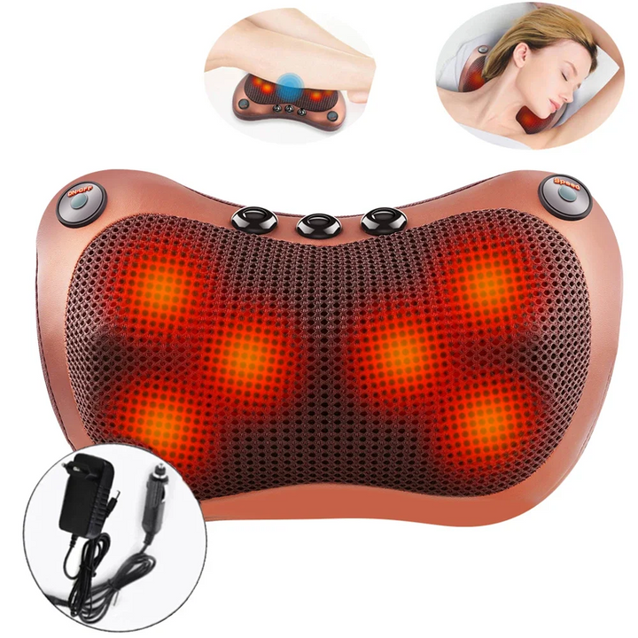 Premium Electric Shiatsu Massage Pillow for Neck, Back, and Body Pain Relief | Multifunctional Heating Massage Pillow for Car and Home Use | Ergonomic Design with Deep Kneading & Soothing Heat