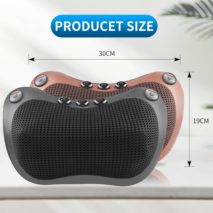 Premium Electric Shiatsu Massage Pillow for Neck, Back, and Body Pain Relief | Multifunctional Heating Massage Pillow for Car and Home Use | Ergonomic Design with Deep Kneading & Soothing Heat