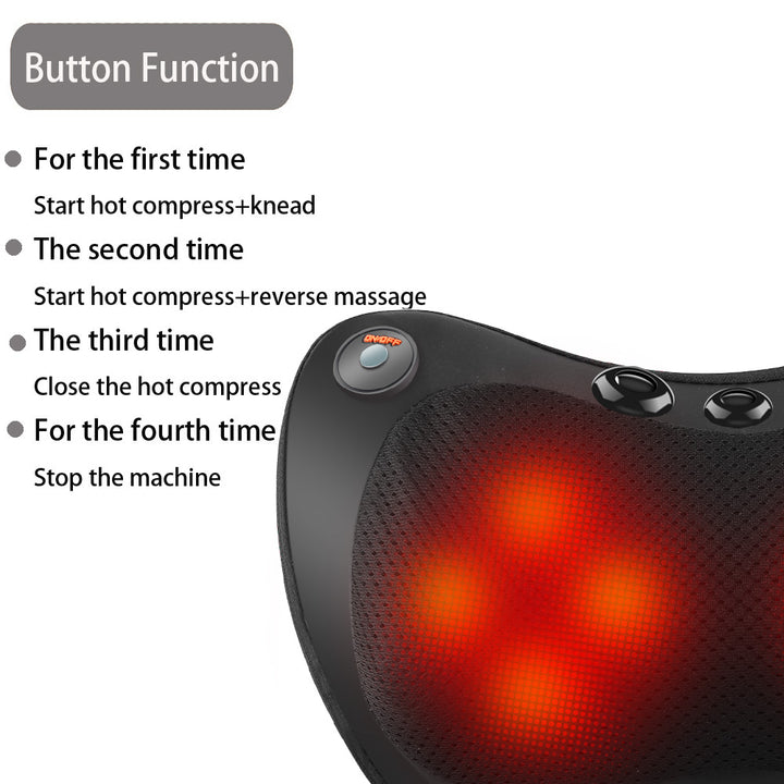 Premium Electric Shiatsu Massage Pillow for Neck, Back, and Body Pain Relief | Multifunctional Heating Massage Pillow for Car and Home Use | Ergonomic Design with Deep Kneading & Soothing Heat