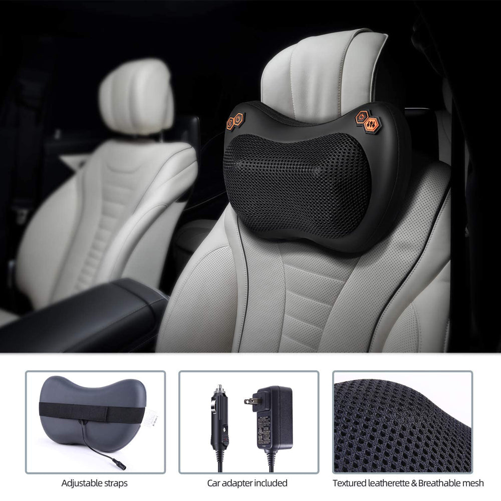 Premium Electric Shiatsu Massage Pillow for Neck, Back, and Body Pain Relief | Multifunctional Heating Massage Pillow for Car and Home Use | Ergonomic Design with Deep Kneading & Soothing Heat