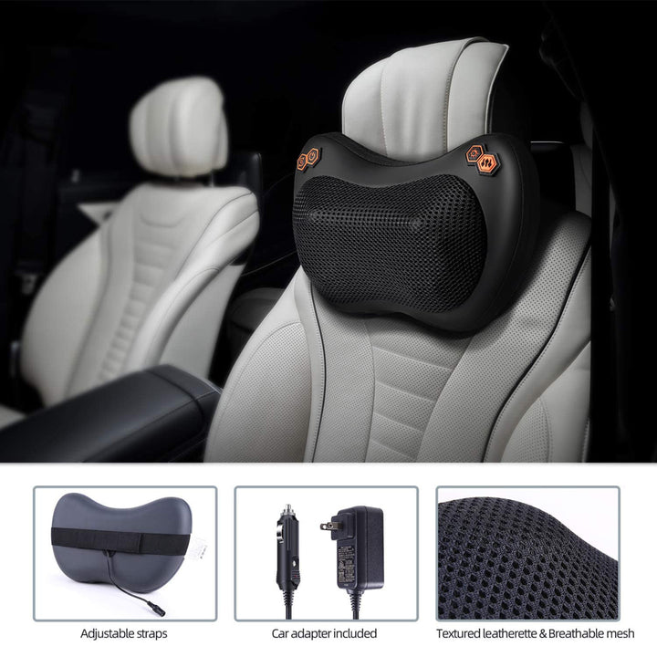 Premium Electric Shiatsu Massage Pillow for Neck, Back, and Body Pain Relief | Multifunctional Heating Massage Pillow for Car and Home Use | Ergonomic Design with Deep Kneading & Soothing Heat