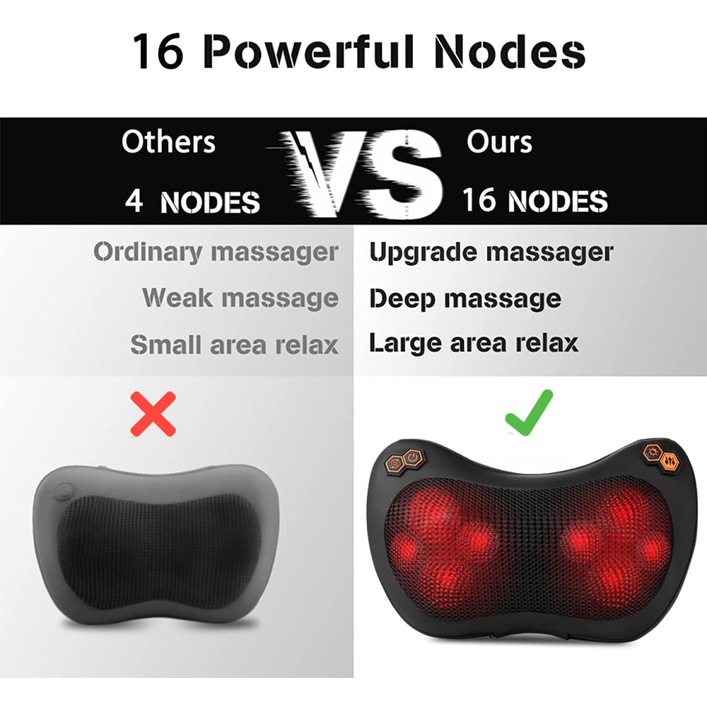 Premium Electric Shiatsu Massage Pillow for Neck, Back, and Body Pain Relief | Multifunctional Heating Massage Pillow for Car and Home Use | Ergonomic Design with Deep Kneading & Soothing Heat