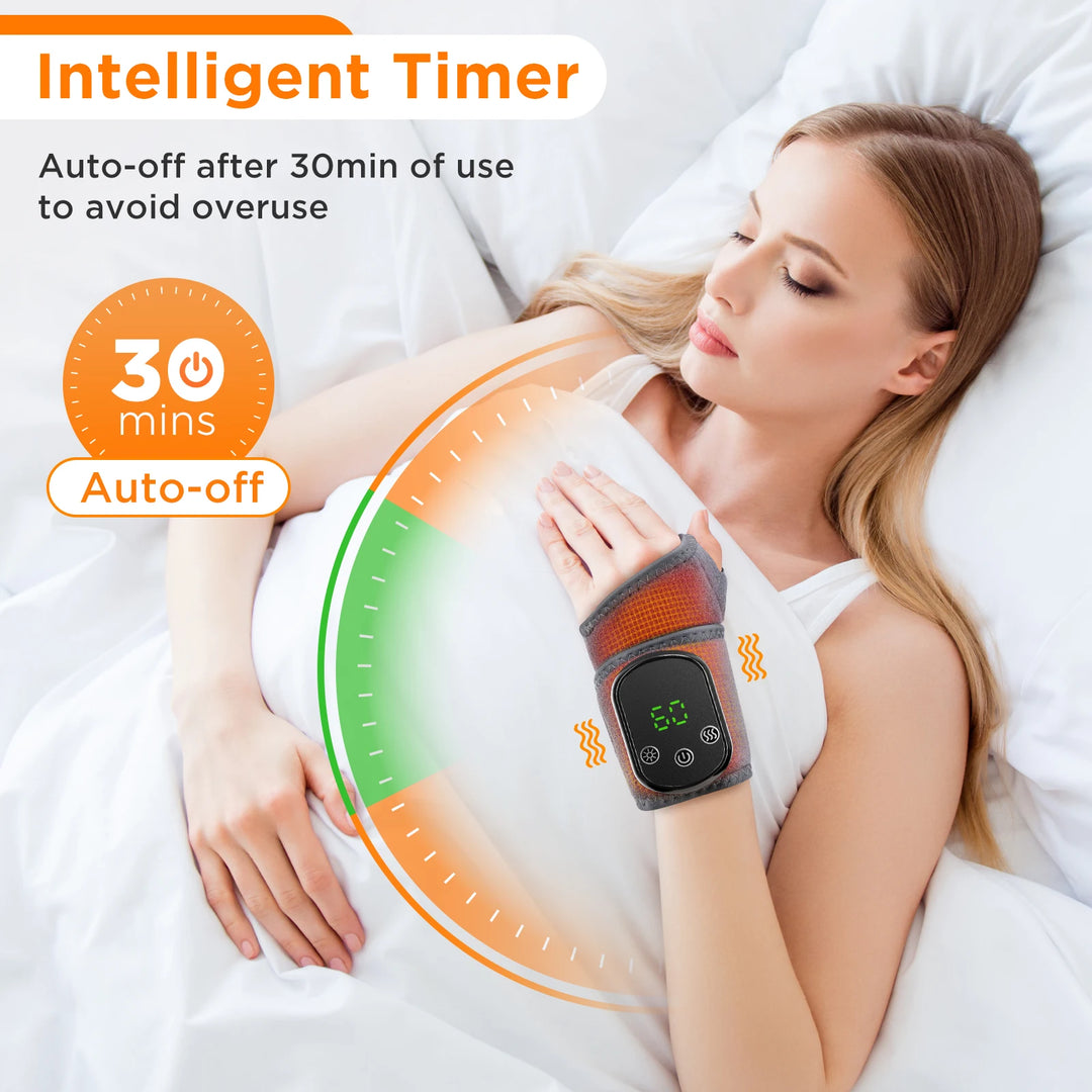 Premium Electric Wrist Brace – Adjustable Heating and Vibration Compression Wrap for Hand and Ankle Support
