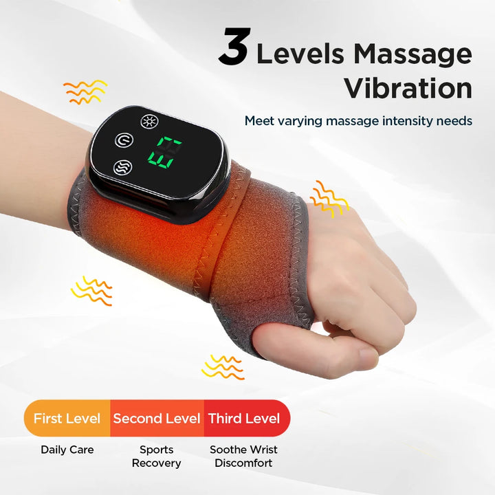 Premium Electric Wrist Brace – Adjustable Heating and Vibration Compression Wrap for Hand and Ankle Support
