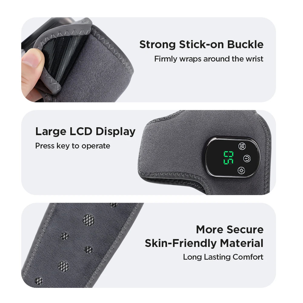 Premium Electric Wrist Brace – Adjustable Heating and Vibration Compression Wrap for Hand and Ankle Support
