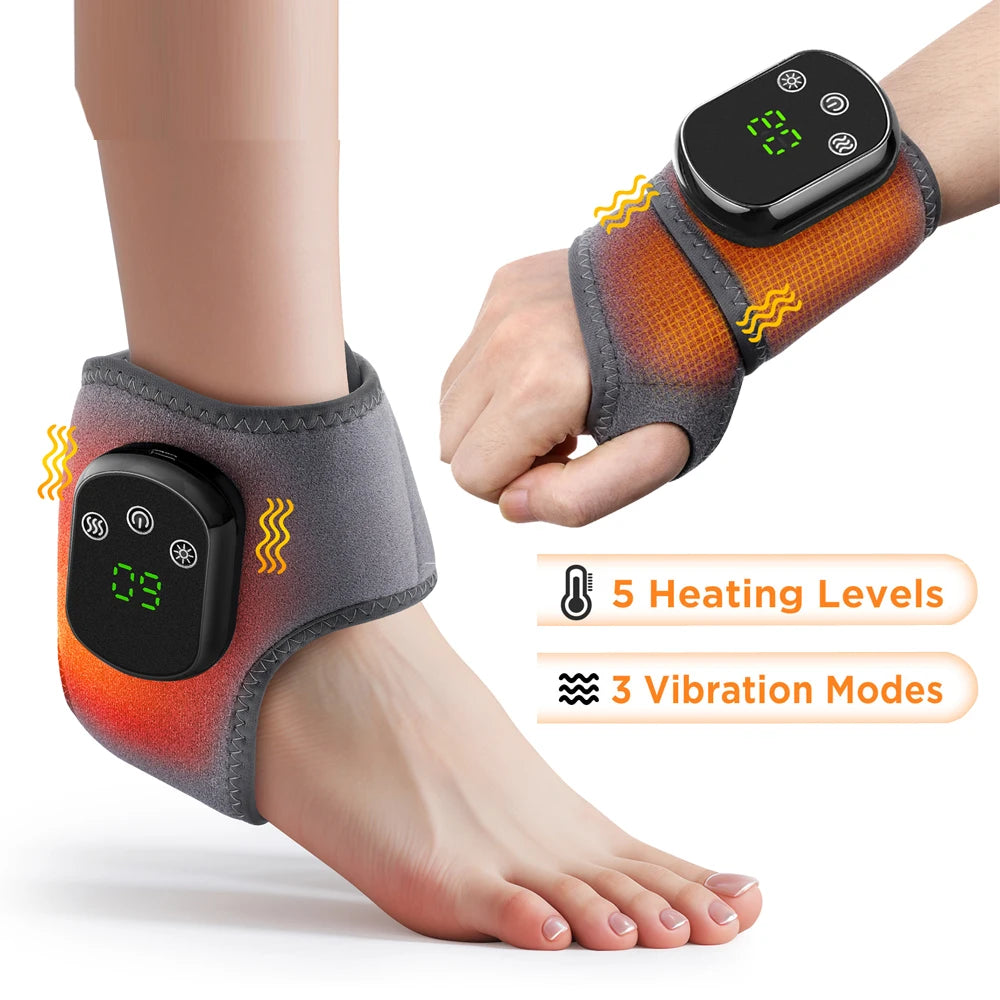 Premium Electric Wrist Brace – Adjustable Heating and Vibration Compression Wrap for Hand and Ankle Support