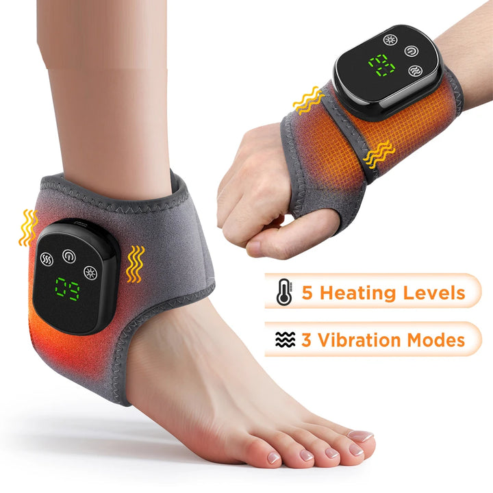 Premium Electric Wrist Brace – Adjustable Heating and Vibration Compression Wrap for Hand and Ankle Support