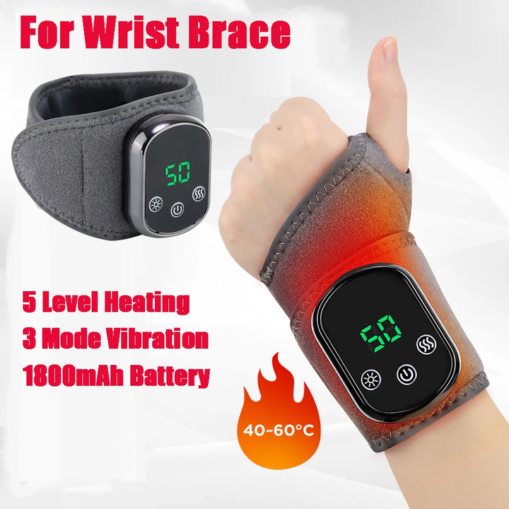 Premium Electric Wrist Brace – Adjustable Heating and Vibration Compression Wrap for Hand and Ankle Support