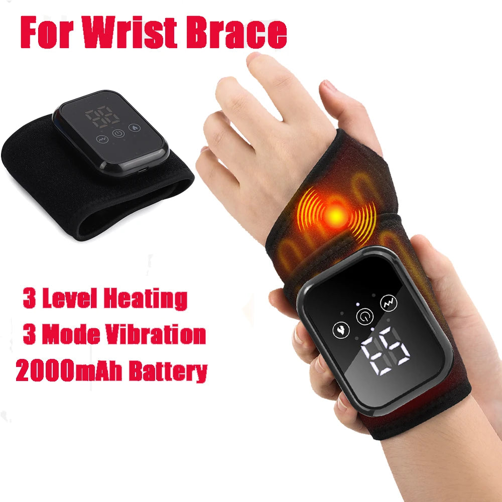 Premium Electric Wrist Brace – Adjustable Heating and Vibration Compression Wrap for Hand and Ankle Support