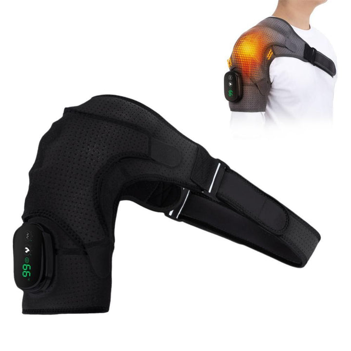 Premium Electrically Heated Shoulder Pads - USB Charging, 3 Heating Levels, 5000mAh Battery, Vibration Massage Device for Pain Relief and Muscle Relaxation