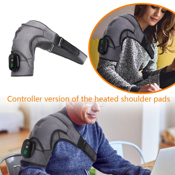 Premium Electrically Heated Shoulder Pads - USB Charging, 3 Heating Levels, 5000mAh Battery, Vibration Massage Device for Pain Relief and Muscle Relaxation