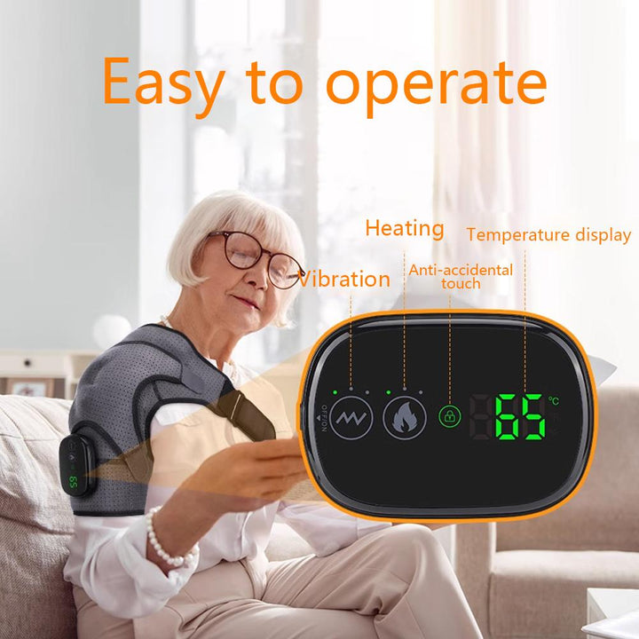 Premium Electrically Heated Shoulder Pads - USB Charging, 3 Heating Levels, 5000mAh Battery, Vibration Massage Device for Pain Relief and Muscle Relaxation