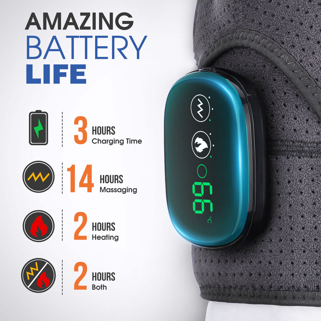 Premium Electrically Heated Shoulder Pads - USB Charging, 3 Heating Levels, 5000mAh Battery, Vibration Massage Device for Pain Relief and Muscle Relaxation