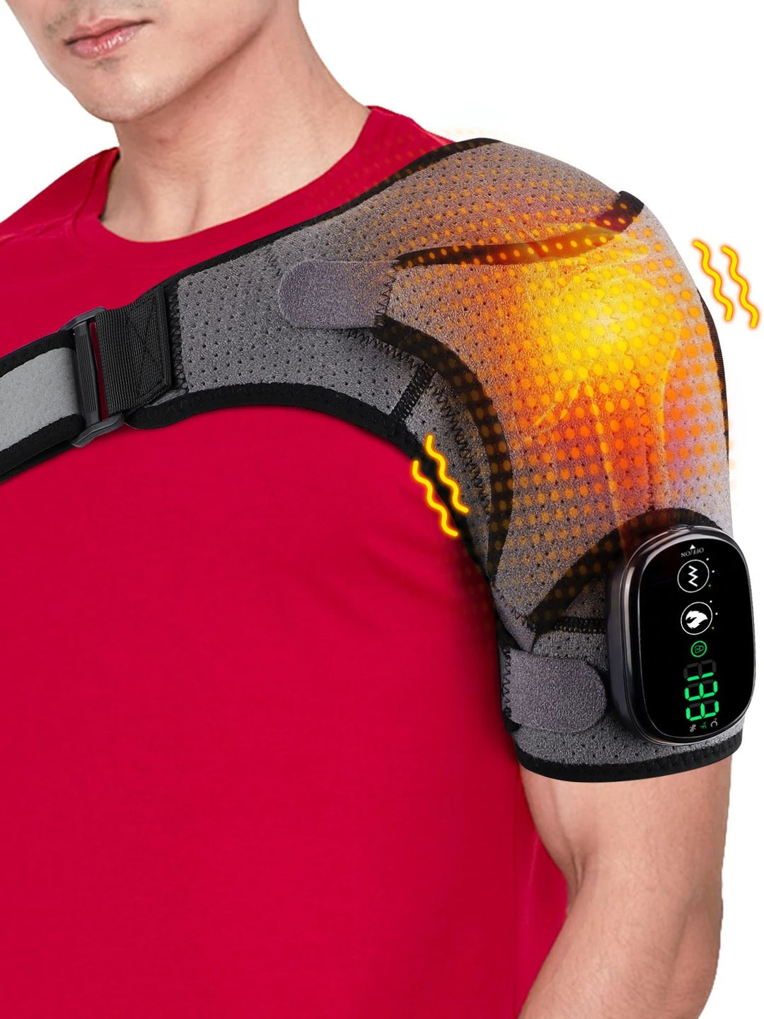 Premium Electrically Heated Shoulder Pads - USB Charging, 3 Heating Levels, 5000mAh Battery, Vibration Massage Device for Pain Relief and Muscle Relaxation