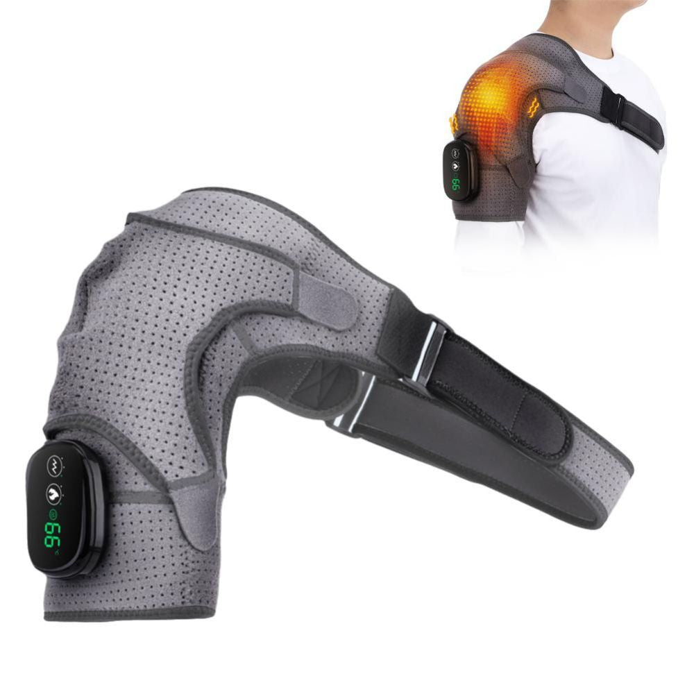 Premium Electrically Heated Shoulder Pads - USB Charging, 3 Heating Levels, 5000mAh Battery, Vibration Massage Device for Pain Relief and Muscle Relaxation