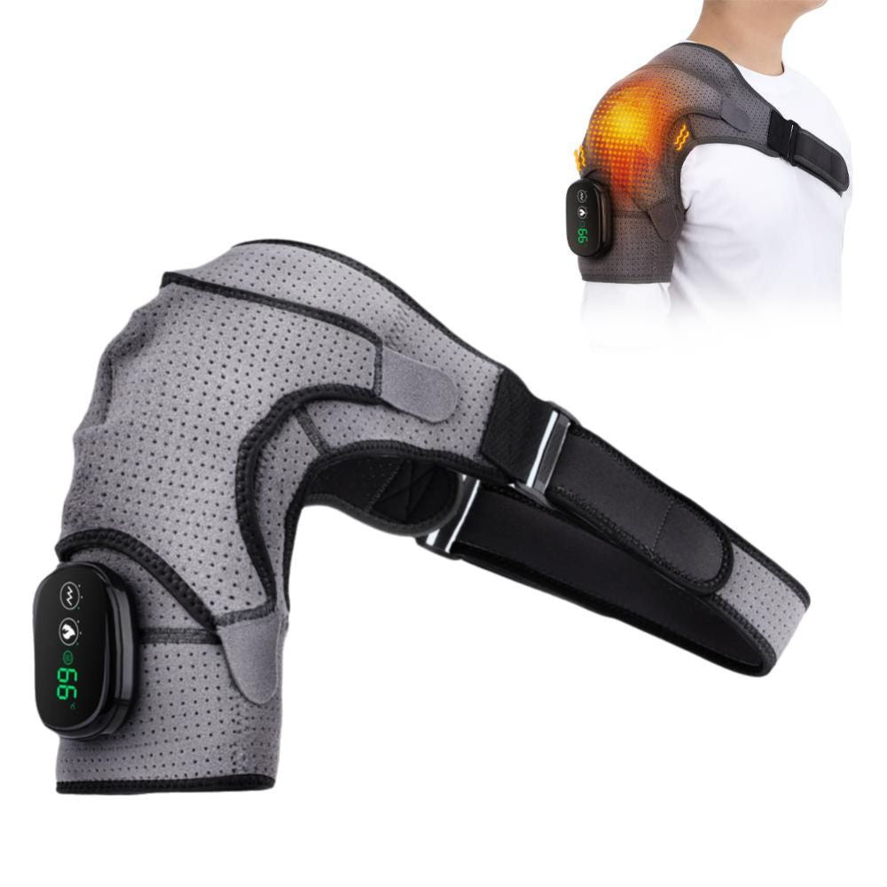 Premium Electrically Heated Shoulder Pads - USB Charging, 3 Heating Levels, 5000mAh Battery, Vibration Massage Device for Pain Relief and Muscle Relaxation