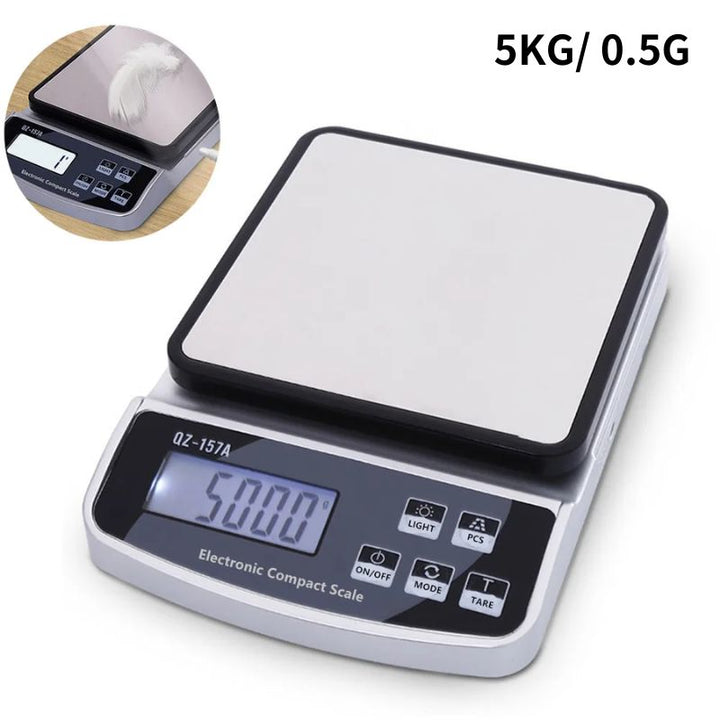 Premium Electronic Kitchen Scale - USB Rechargeable Smart Digital Balance for Food, Coffee, and Baking (3KG/5KG/10KG Capacity)