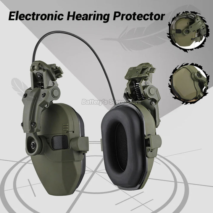 Premium Electronic Shooting Earmuffs with ARC Rail Mount – Tactical Helmet Headset for Noise Reduction, Intelligent Sound Pickup, NRR 22dB, Ideal for Airsoft, Hunting, and Outdoor Sports