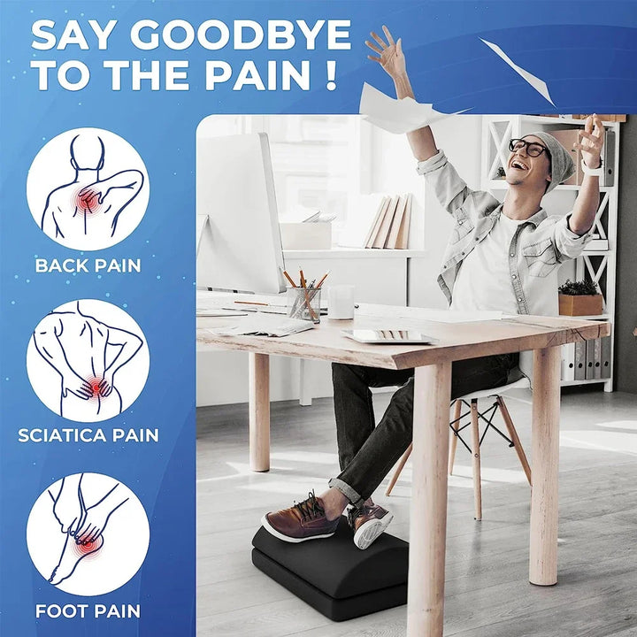 Premium Ergonomic Foot Rest for Under Desk, Office Foot Stool for Comfort and Support, Anti-Slip Footrest Pillow for Work, Home, Car - Improves Posture & Relieves Foot Fatigue