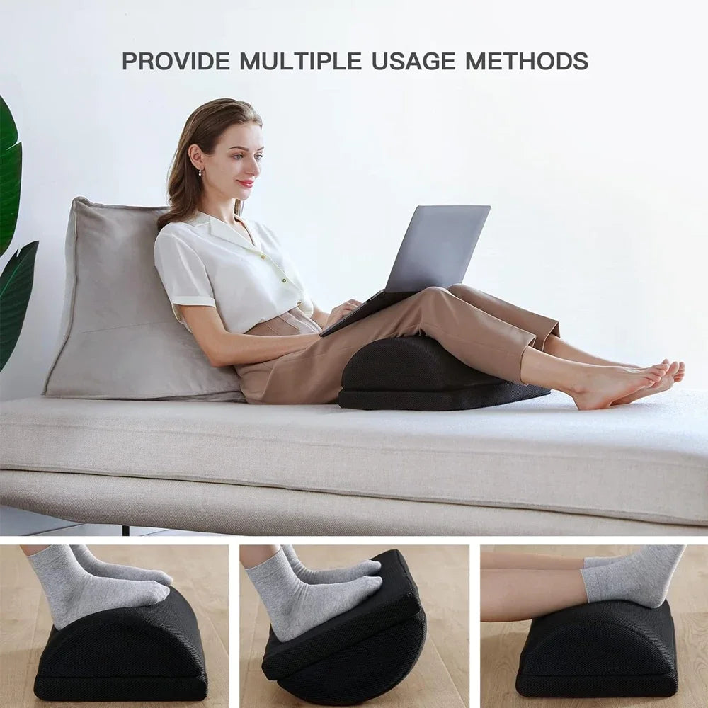 Premium Ergonomic Foot Rest for Under Desk, Office Foot Stool for Comfort and Support, Anti-Slip Footrest Pillow for Work, Home, Car - Improves Posture & Relieves Foot Fatigue